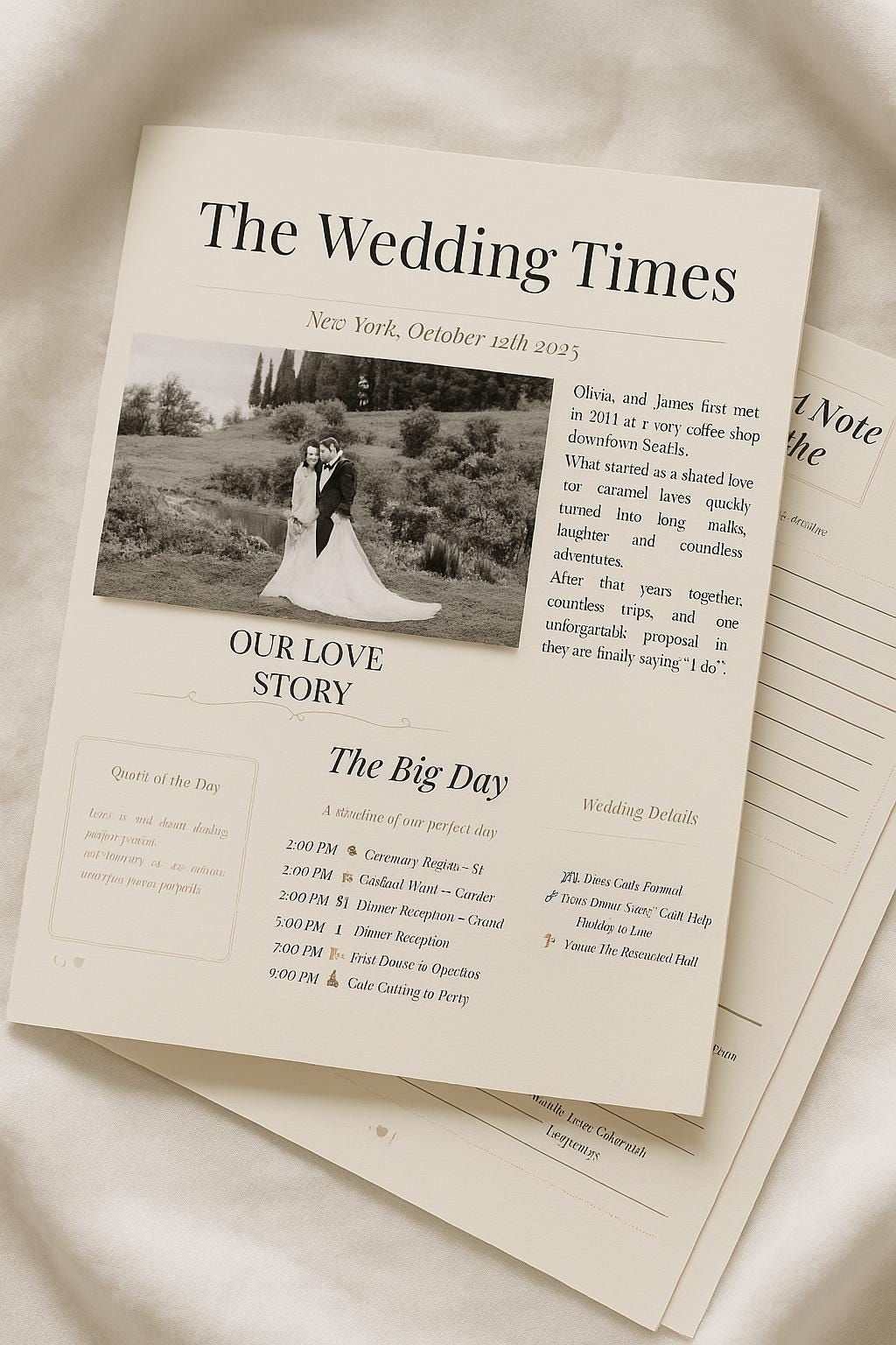 Hochzeitzeitung heiraten mit The Wedding Atelier